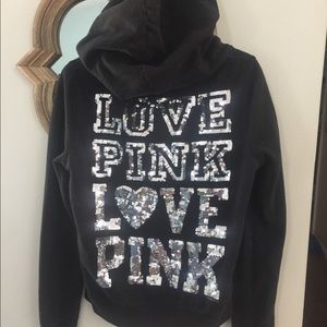 VS PINK BLING SILVER HOODIE